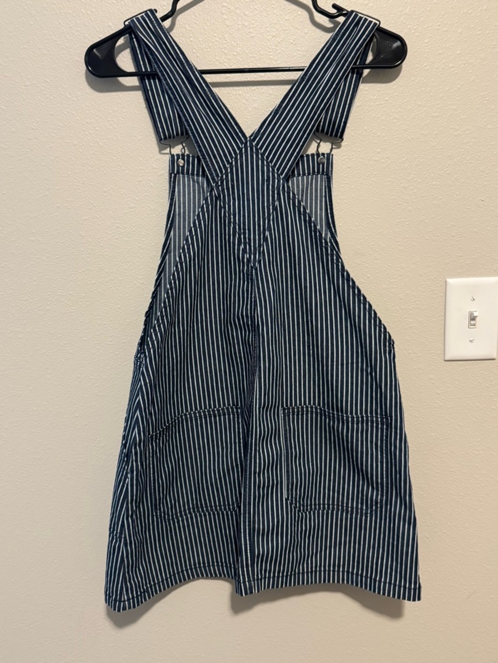 Altar'd State Navy & White Striped Pinafore Jean Dress Size Small - Picture 4 of 5